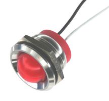OSHINO LAMPS PL22SL116 LED Panel Mount Indicator, 625nm, 110 deg, Red, 240 V, 22 mm, 20 mA, 970 mcd, IP67