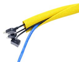 MULTICOMP PRO MP017066 Sleeving, Self-Closing Wrap, PE (Polyester), Yellow, 16 mm