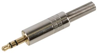 PRO SIGNAL PSG03692 Phone Audio Connector, 3 Contacts, Plug, 3.5 mm, Cable Mount, Gold Plated Contacts, Metal Body