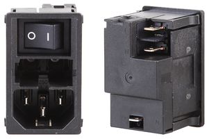 SCHURTER KM00.1105.11 Un-Filtered IEC Power Entry Module, IEC C14, General Purpose, 10 A, 250 VAC, 2-Pole Switch