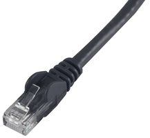 PRO SIGNAL PSG90525 Ethernet Cable, RJ45 Plug to RJ45 Plug, Unshielded Twisted Pair, Cat6, 19.7", 0.5m, Black