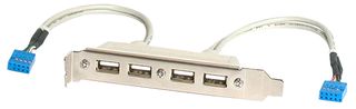STARTECH USBPLATE4 Computer Cable, 4 Port USB A Female Slot Plate Adapter