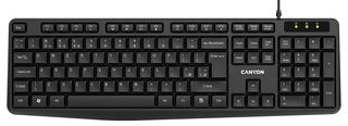 CANYON CNE-CKEY01-UK Keyboard, Wired, USB, Standard, Black, No