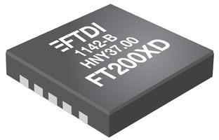 FTDI FT200XD-R USB Interface, USB-I2C Interface, USB 2.0, 2.97 V, 5.5 V, DFN, 10 Pins