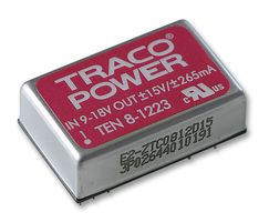 TRACO POWER TEN 8-1223 Isolated Through Hole DC/DC Converter, ITE, DIP, 2:1, 8 W, 2 Output, 15 V