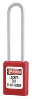 MASTER LOCK S31LTRED Safety Lockout Padlock, Red, Keyed, 6mm Dia Shackle, 38mm Width, Non-Conductive Xenoy