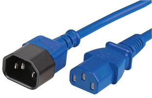 PRO ELEC PEL01242 Mains Power Cord, IEC 60320 C14 Plug to IEC 60320 C13 Receptacle, 1.5 m, 10 A, 250 V, Blue