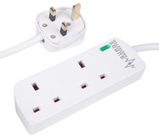 PRO ELEC PELB1951 EXTENSION LEAD 2 GANG SURGE WHITE 10M