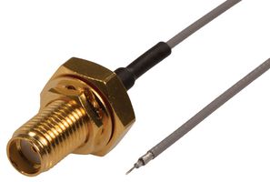 SIRETTA ASMH015YE113S11 RF / Coaxial Cable Assembly, 6GHz Frequency, 5.9 ", 150 mm, 1.13mm, SMA RP Bulkhead Jack, Free End