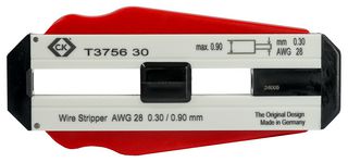 CK TOOLS T3756 30 Wire Stripper, Precision, 28 AWG / 0.3mm Capacity PVC, PTFE & Coated Wire