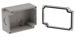 BUD INDUSTRIES PNB-30416-CKO ENCLOSURE, ABS/PC, GRAY/CLEAR