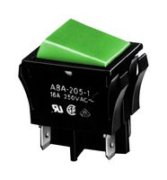 OMRON ELECTRONIC COMPONENTS A8A213-1 ROCKER SWITCH, DPST, 0.0015A, 100V, GRN