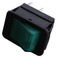 ARCOLECTRIC / BULGIN LIMITED C1353ABBG2 ROCKER SWITCH, DPST, 20A, 250V, GREEN