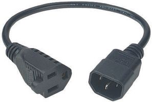 PRO POWER SPC19911 POWER CORD, NEMA5-15P/IEC, 1FT, 10A, BLA