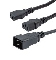L-COM C20-C132-15-2F SPLIT PWR CORD, IEC C20-IEC C13, 15A, 2