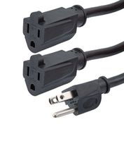 L-COM N515P-N515R2-15-2F SPLIT PWR CORD, N5-15P-2X N5-15R, 2 /15A