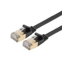 L-COM TRD632ASFLAT-BLK-7F ENET CORD, CAT6A, RJ45 PLUG-PLUG, 7