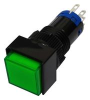 MULTICOMP PRO MP-PB5-AB3BG112V-IP40-8. PB SW, SPDT, 0.5A/0.1A/220V, PANEL, GRN