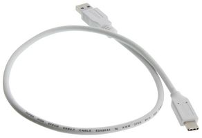 L-COM U3A00063-05M USB CABLE, 3.0 A PLUG-C PLUG, WHT, 19.7"