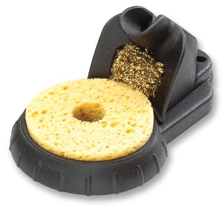 Soldering iron stand and tip cleaning sponge