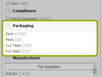 Packaging Filter
